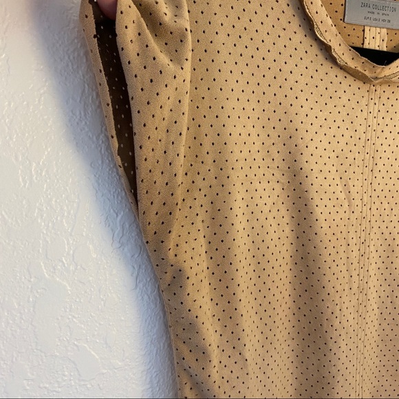 ZARA Suede Scoop Neck Top - Picture 3 of 8